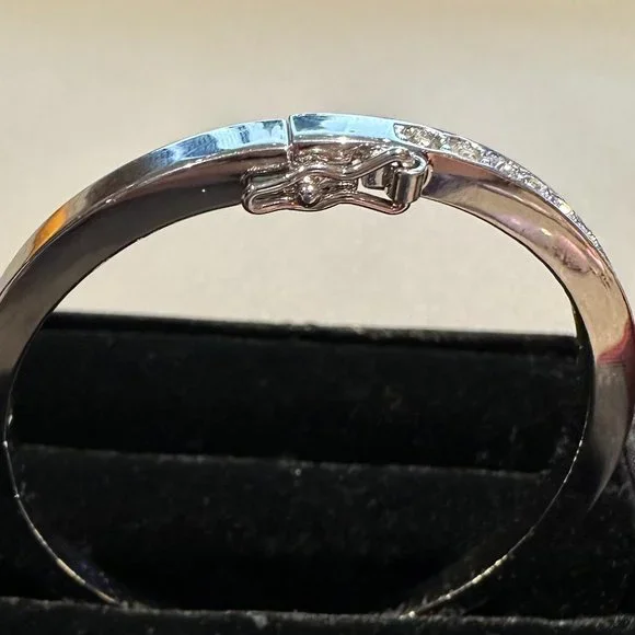 Silver Crystal Bangle - Picture 3 of 6